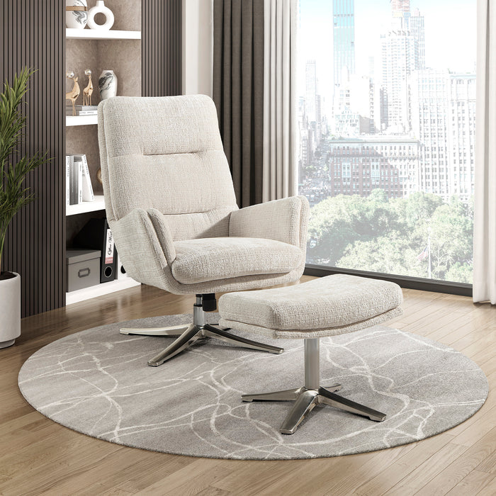 OakvillePark Windmere Chenille Swivel Chair with Ottoman