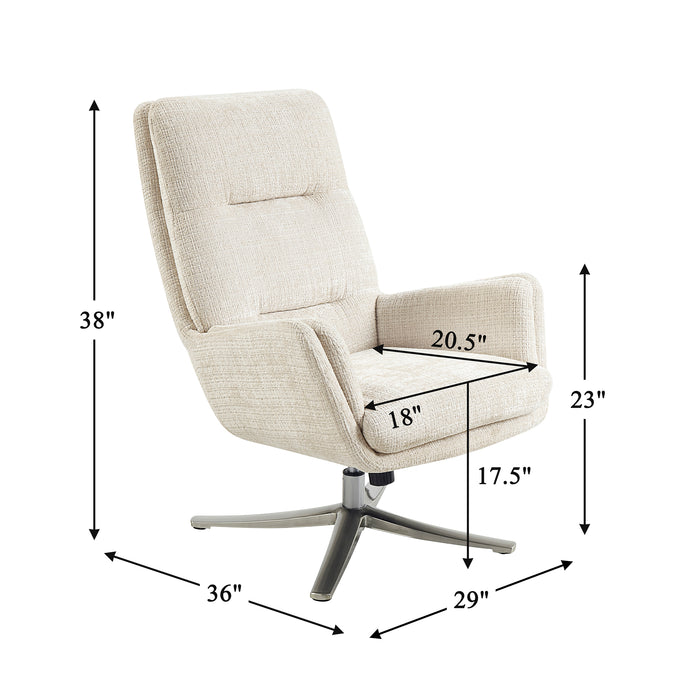 OakvillePark Windmere Chenille Swivel Chair with Ottoman