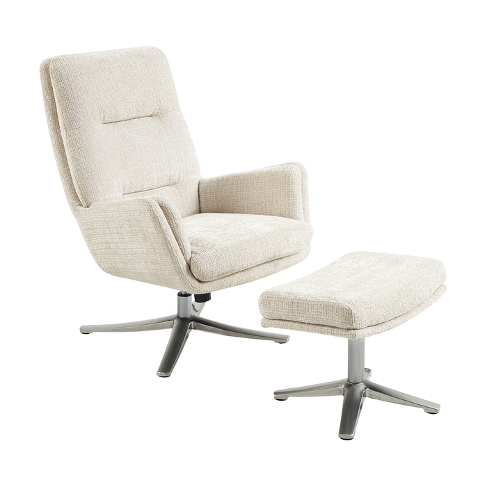 OakvillePark Windmere Chenille Swivel Chair with Ottoman
