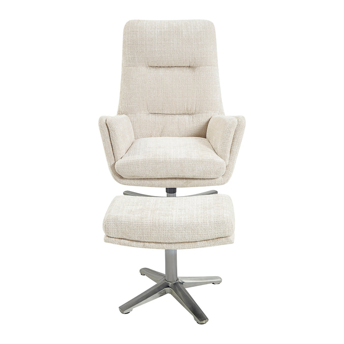 OakvillePark Windmere Chenille Swivel Chair with Ottoman