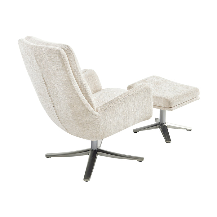 OakvillePark Windmere Chenille Swivel Chair with Ottoman