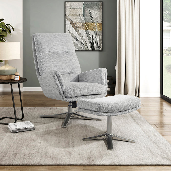 OakvillePark Windmere Chenille Swivel Chair with Ottoman