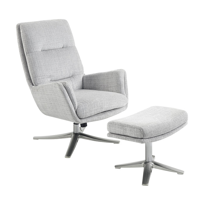 OakvillePark Windmere Chenille Swivel Chair with Ottoman