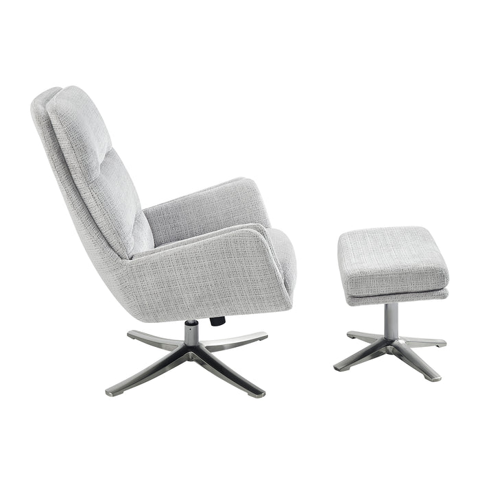 OakvillePark Windmere Chenille Swivel Chair with Ottoman