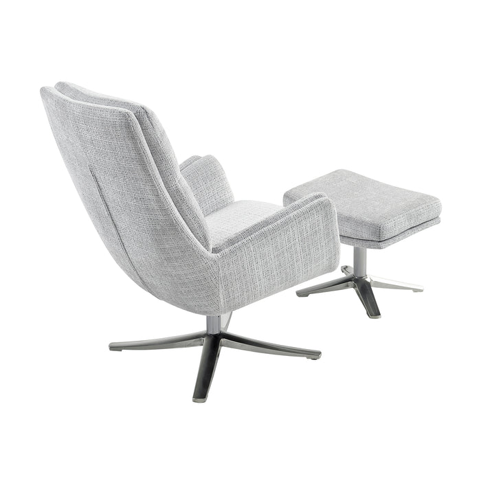 OakvillePark Windmere Chenille Swivel Chair with Ottoman