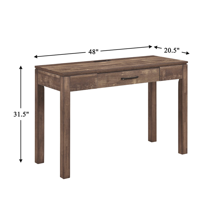 OakvillePark Avenshire Rectangle 1 Drawer Writing Desk with Built-in power outlet and USB Charging Port