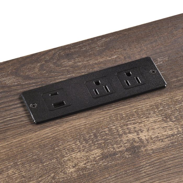 OakvillePark Avenshire Rectangle 1 Drawer Writing Desk with Built-in power outlet and USB Charging Port