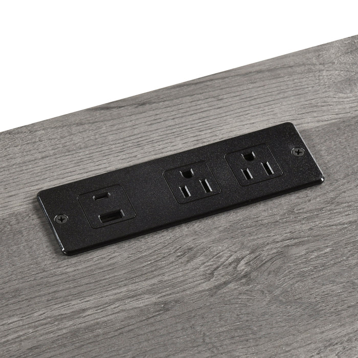 OakvillePark Avenshire Rectangle 1 Drawer Writing Desk with Built-in power outlet and USB Charging Port