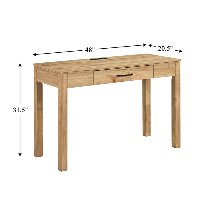 OakvillePark Avenshire Rectangle 1 Drawer Writing Desk with Built-in power outlet and USB Charging Port
