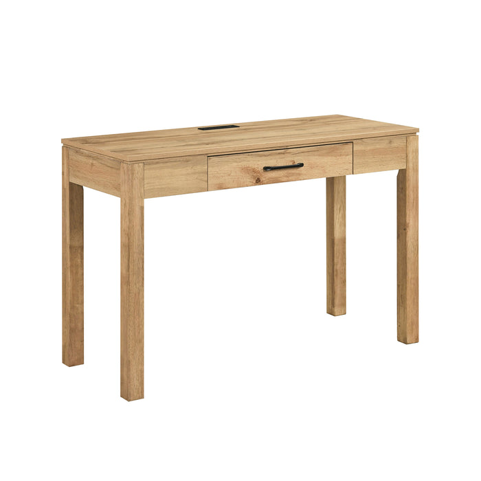 OakvillePark Avenshire Rectangle 1 Drawer Writing Desk with Built-in power outlet and USB Charging Port