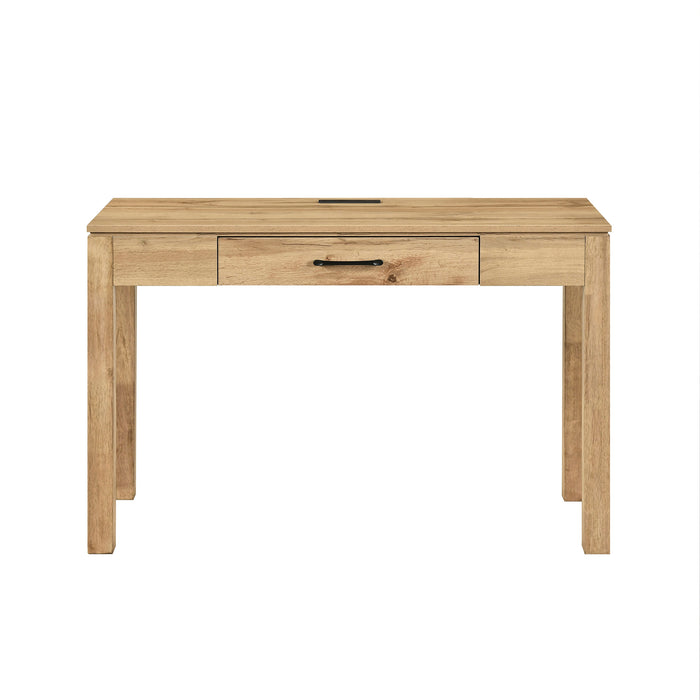 OakvillePark Avenshire Rectangle 1 Drawer Writing Desk with Built-in power outlet and USB Charging Port