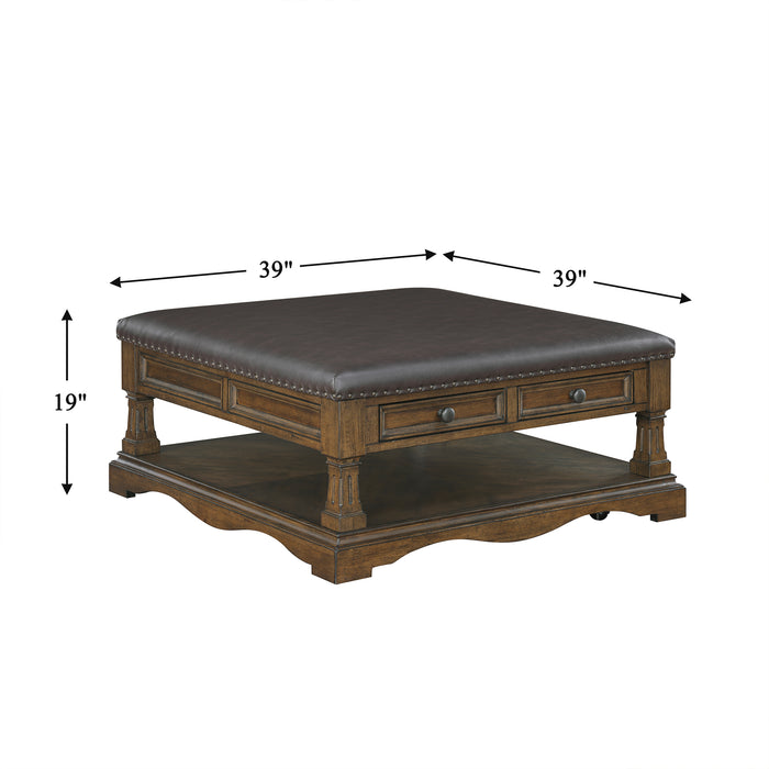 OakvillePark Soren Faux Leather Cocktail Table