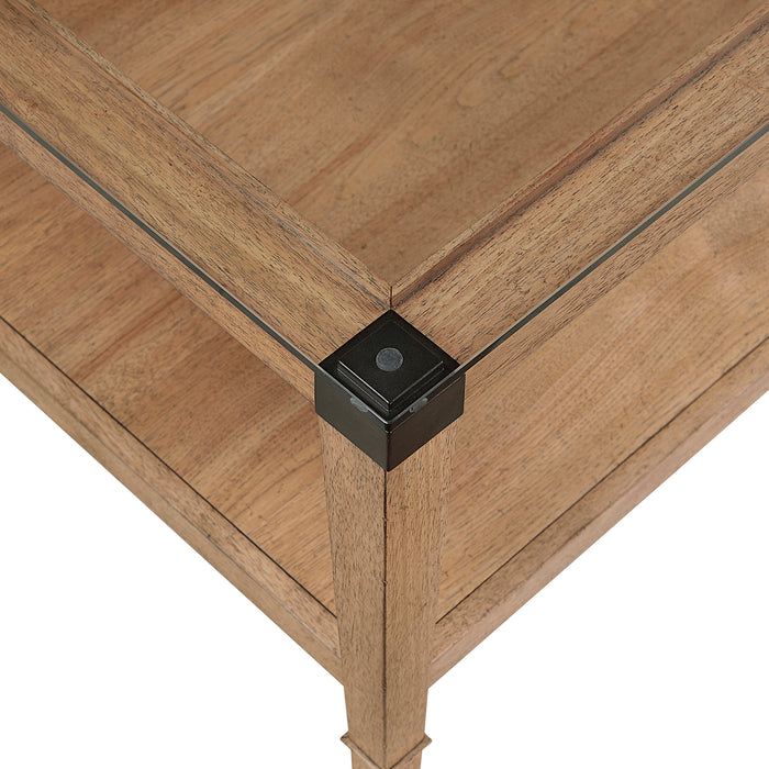 OakvillePark Velor Coffee Table with Clear Tempered Glass Tabletop