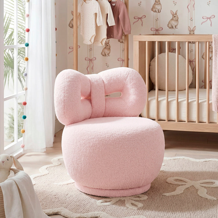 OakvillePark Wooda Boucle Fabric Kid's Swivel Chair