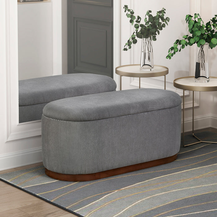 OakvillePark Lornwell Corduroy Fabric Lift Top Storage Bench