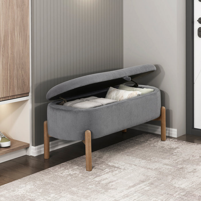 OakvillePark Terralisse Corduroy Lift Top Storage Bench