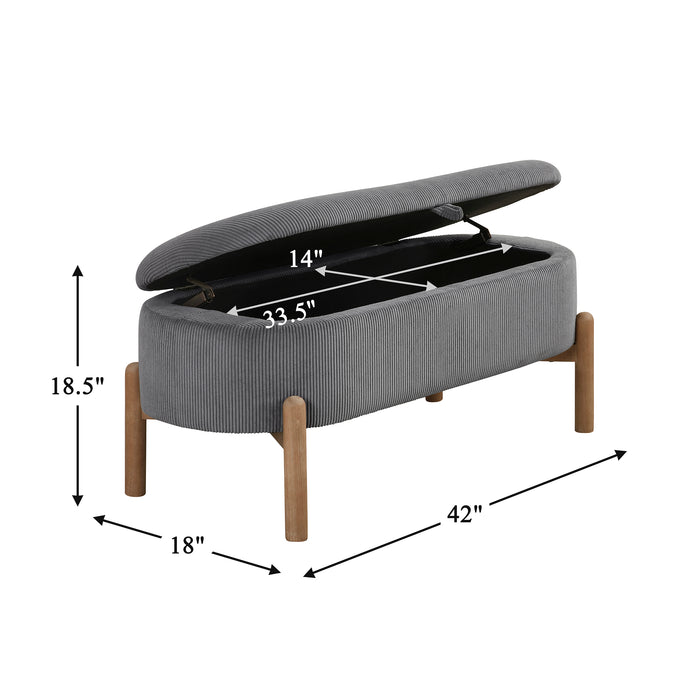 OakvillePark Terralisse Corduroy Lift Top Storage Bench