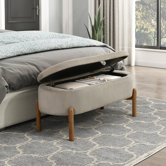 OakvillePark Terralisse Corduroy Lift Top Storage Bench