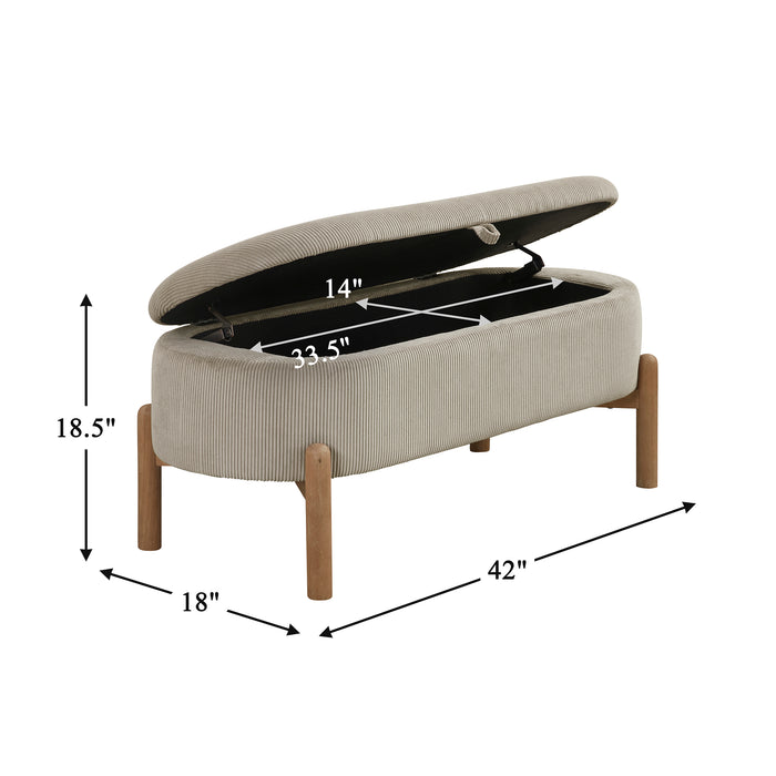OakvillePark Terralisse Corduroy Lift Top Storage Bench