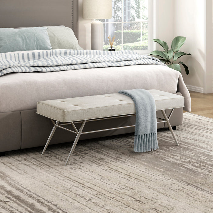 OakvillePark Seabourne Textured Fabric Bench