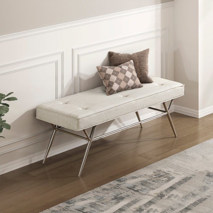 OakvillePark Seabourne Textured Fabric Bench
