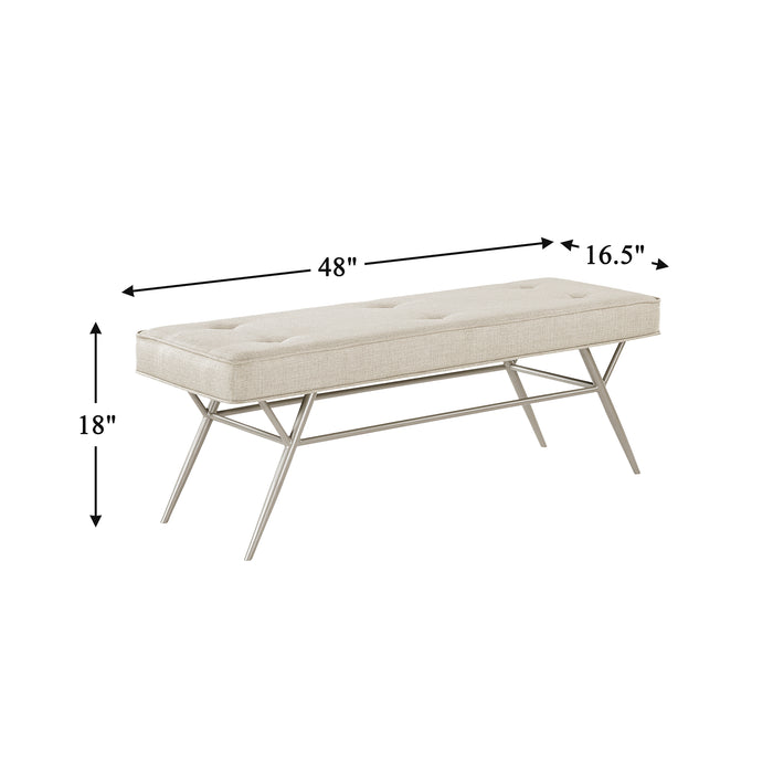 OakvillePark Seabourne Textured Fabric Bench