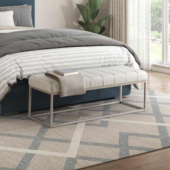 OakvillePark Avelith Textured Fabric Bench