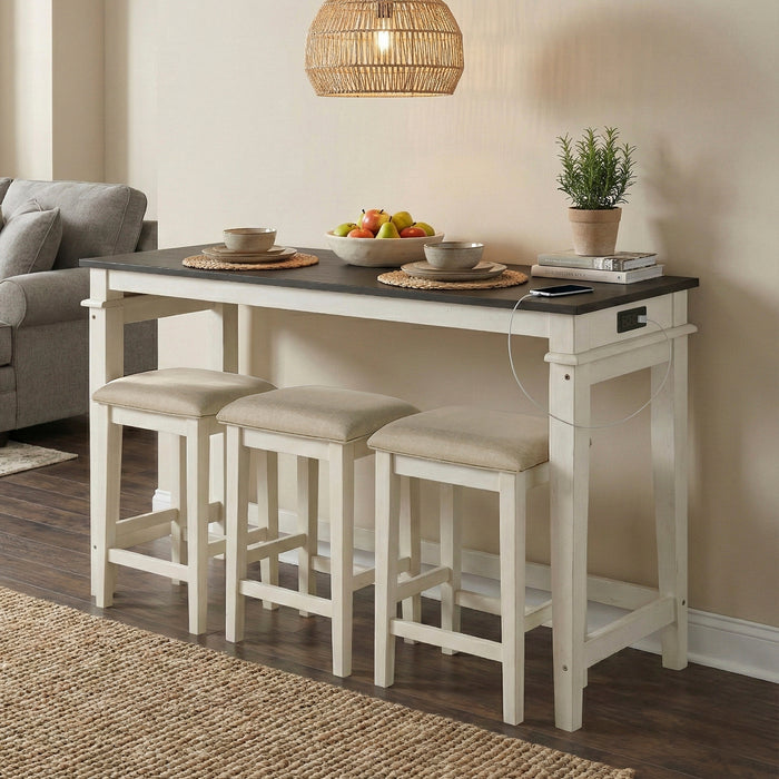 OakvillePark Orlina Textured Fabric 4-Piece Pack Counter Height Set