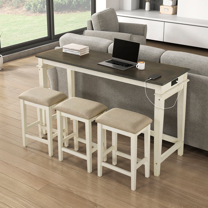 OakvillePark Orlina Textured Fabric 4-Piece Pack Counter Height Set