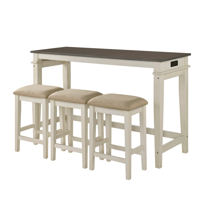 OakvillePark Orlina Textured Fabric 4-Piece Pack Counter Height Set