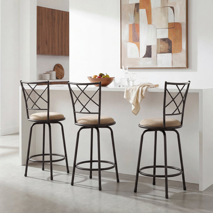 OakvillePark Alto Microfiber Fabric 3-Piece Pack Convertible Swivel Counter/Pub Height Chair