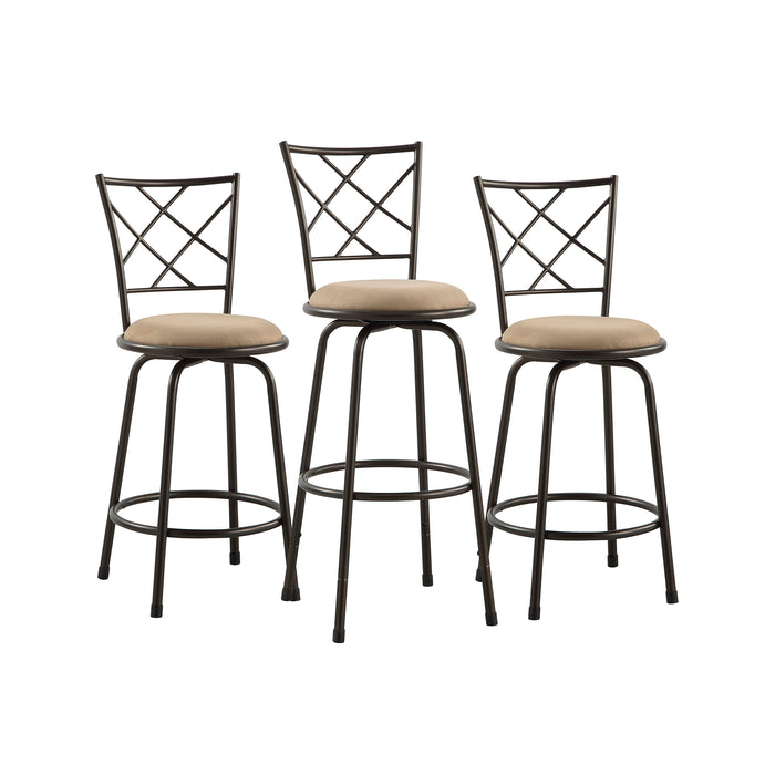 OakvillePark Alto Microfiber Fabric 3-Piece Pack Convertible Swivel Counter/Pub Height Chair