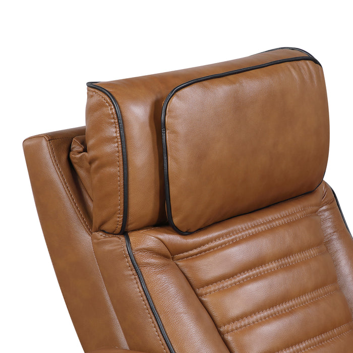 OakvillePark Elantra Leather Power Recliner with Power Headrest, Cup holder, Storage Arms(Top and Side), Air Massage, Heat, LED Lighting and Charging Ports