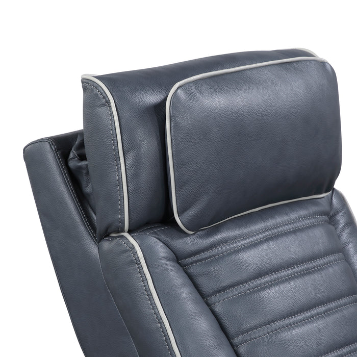 OakvillePark Elantra Leather Power Recliner with Power Headrest, Cup holder, Storage Arms(Top and Side), Air Massage, Heat, LED Lighting and Charging Ports