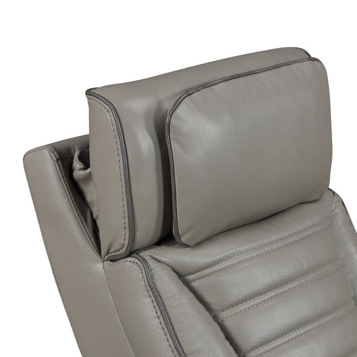 OakvillePark Elantra Leather Power Recliner with Power Headrest, Cup holder, Storage Arms(Top and Side), Air Massage, Heat, LED Lighting and Charging Ports