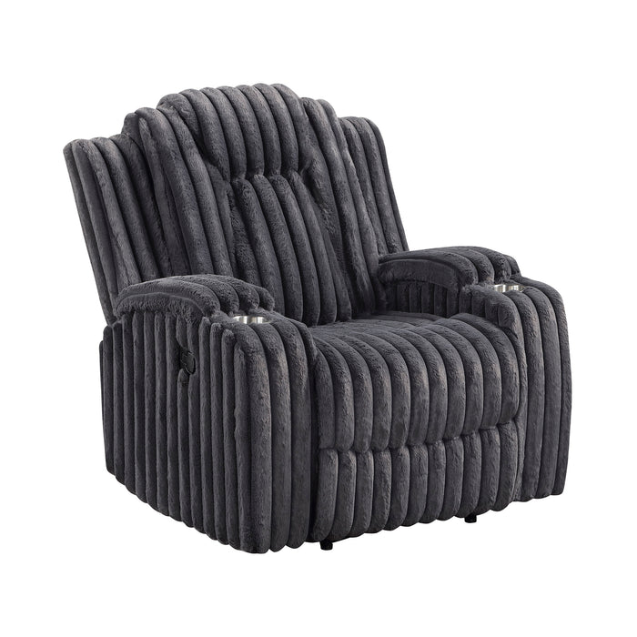 OakvillePark  Lumora Corduroy Manual Recliner with Cup Holders