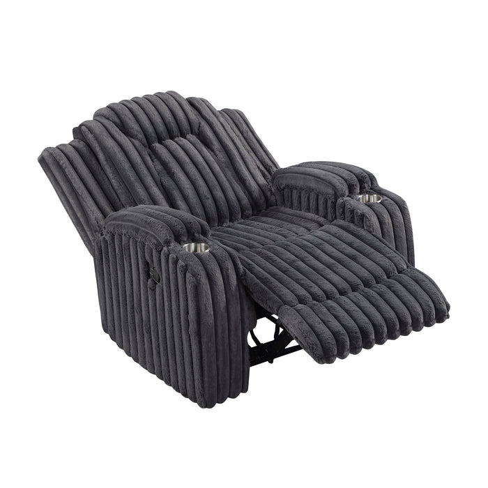 OakvillePark  Lumora Corduroy Manual Recliner with Cup Holders