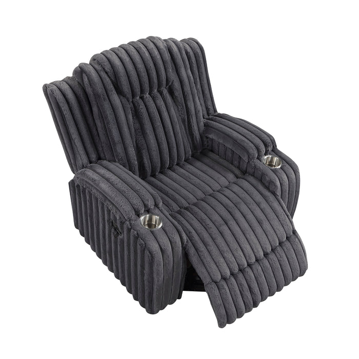 OakvillePark  Lumora Corduroy Manual Recliner with Cup Holders