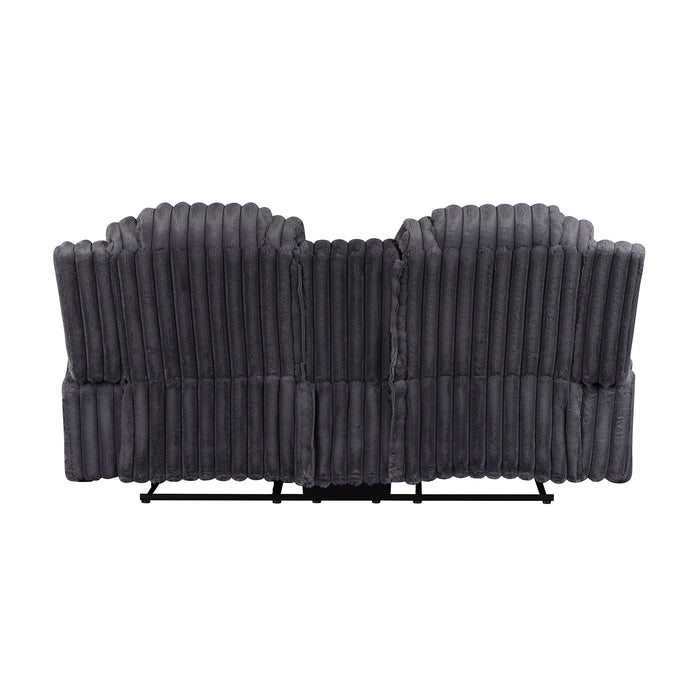 OakvillePark  Lumora Corduroy Double Reclining Loveseat with Center Console and Cup Holders
