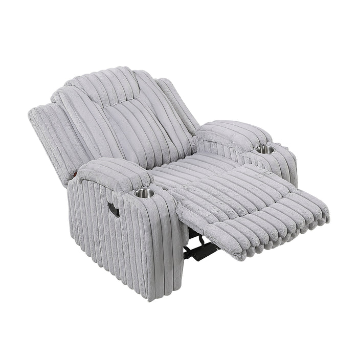 OakvillePark  Lumora Corduroy Manual Recliner with Cup Holders