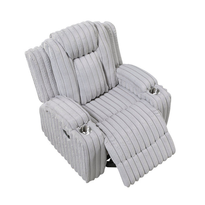 OakvillePark  Lumora Corduroy Manual Recliner with Cup Holders
