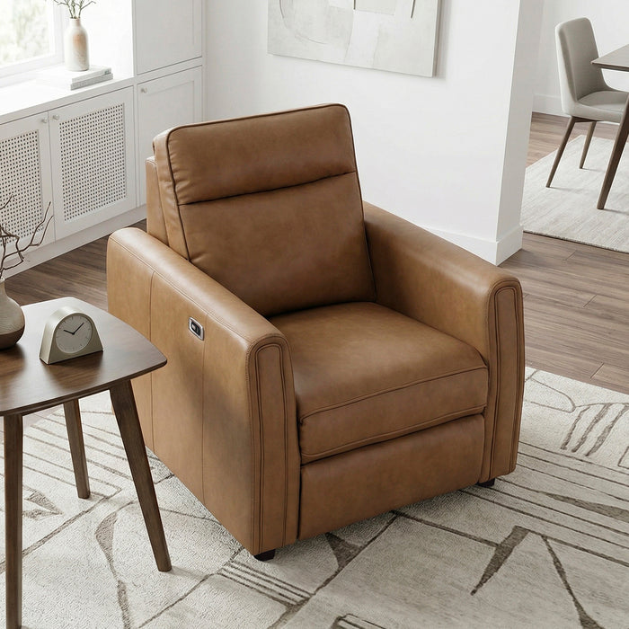 OakvillePark Ardena Faux Leather Power Recliner with Rounded Track Arms