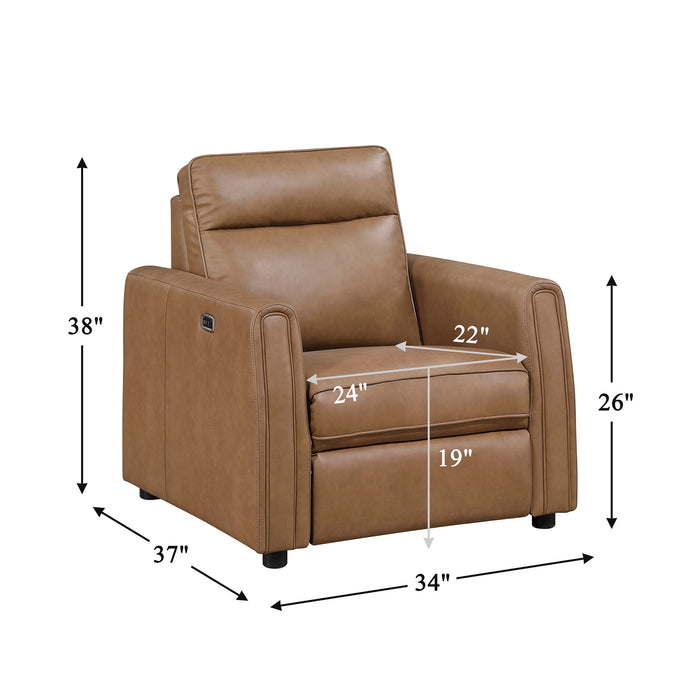 OakvillePark Ardena Faux Leather Power Recliner with Rounded Track Arms