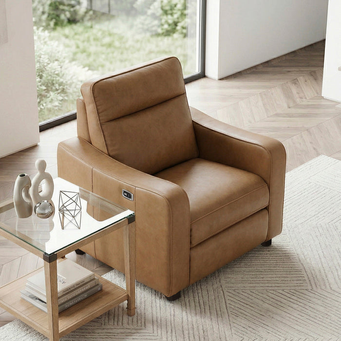 OakvillePark Ardena Faux Leather Power Recliner with Rounded Track Arms