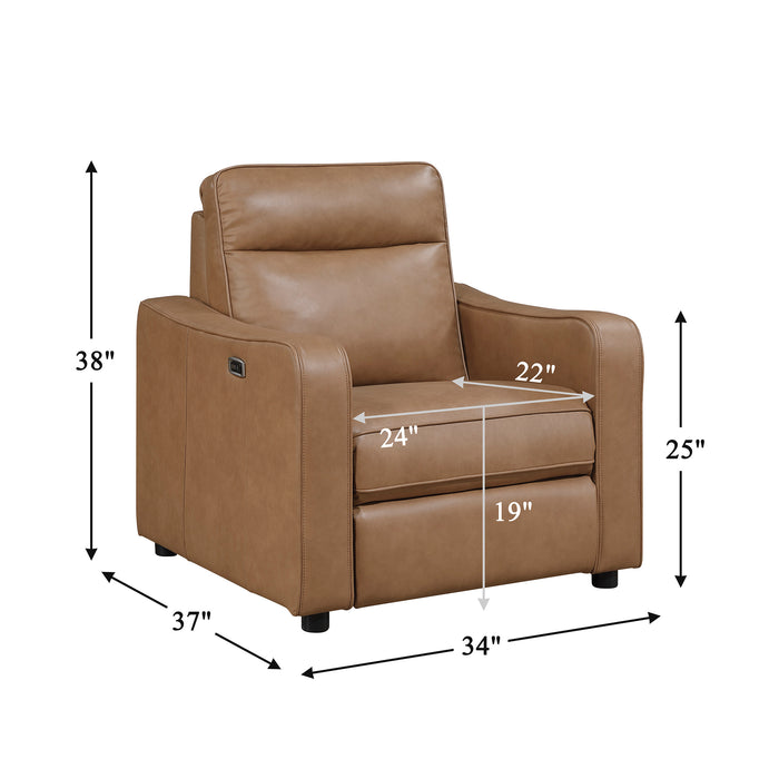 OakvillePark Ardena Faux Leather Power Recliner with Rounded Track Arms