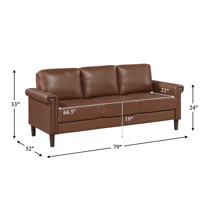OakvillePark Hartwell Faux Leather Sofa