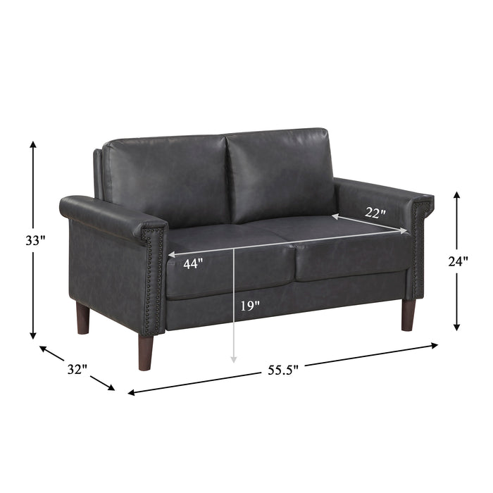OakvillePark Hartwell Faux Leather Loveseat