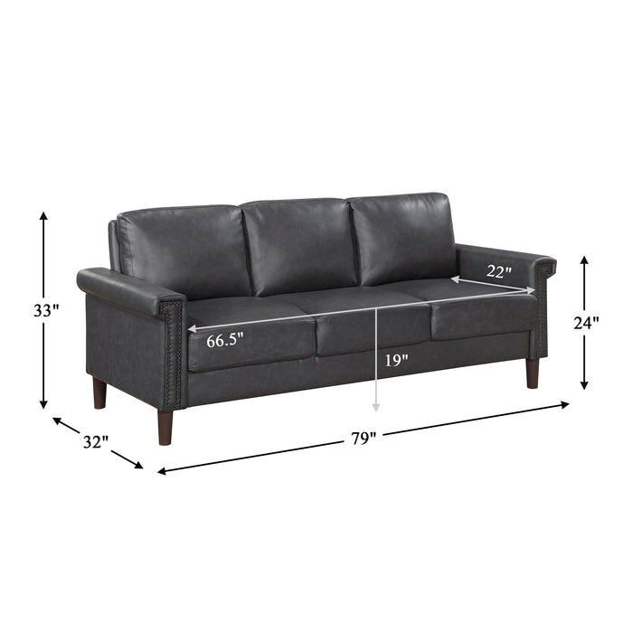 OakvillePark Hartwell Faux Leather Sofa