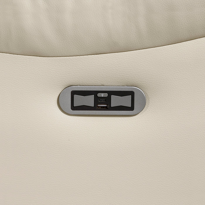 OakvillePark Orinthal Faux Leather Power Recliner with LED and Charging Ports