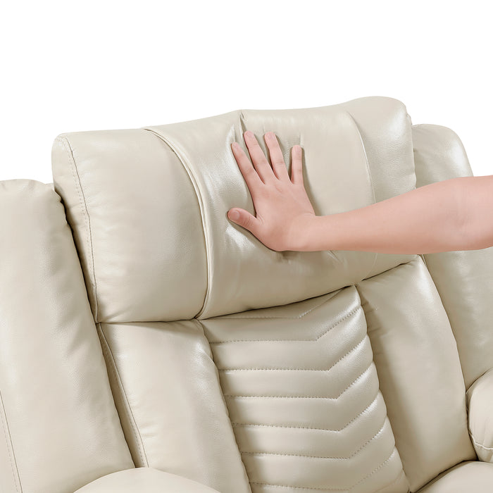 OakvillePark Orinthal Faux Leather Power Recliner with LED and Charging Ports